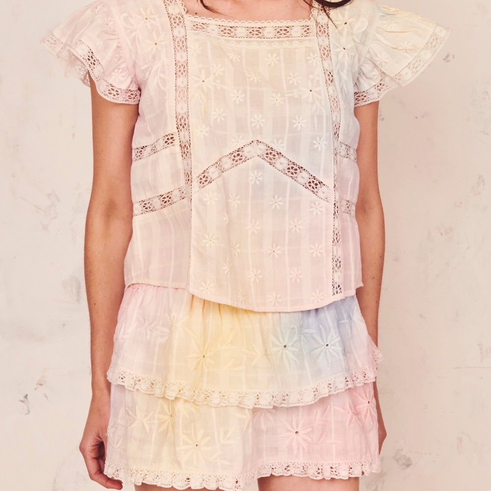 LoveShackFancy Steffi Top Multi Tie Dye